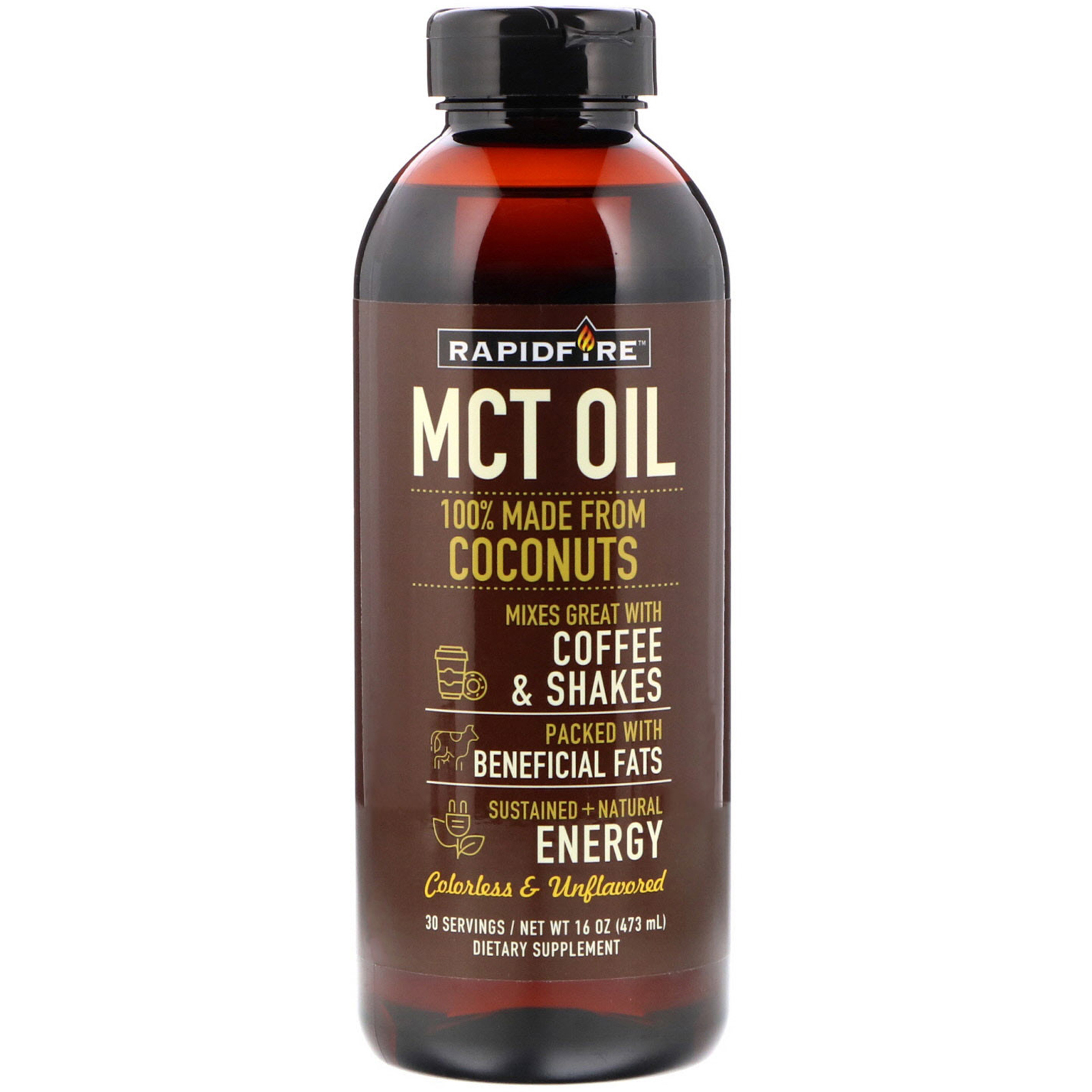 Comprar RAPIDFIRE, Óleo de MCT, sem sabor, 473 ml