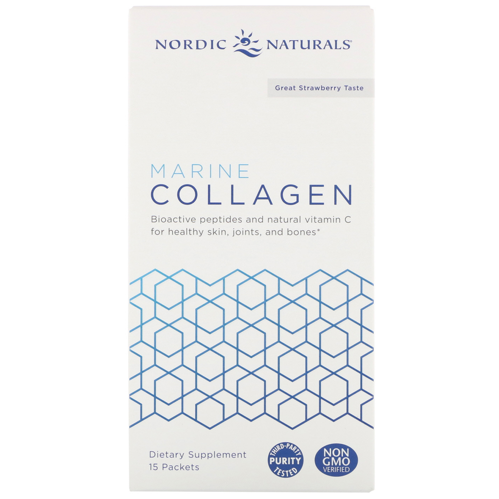 Comprar Nordic Naturals, Marine Collagen, Strawberry, 15 Stick Packets, 5 g Each