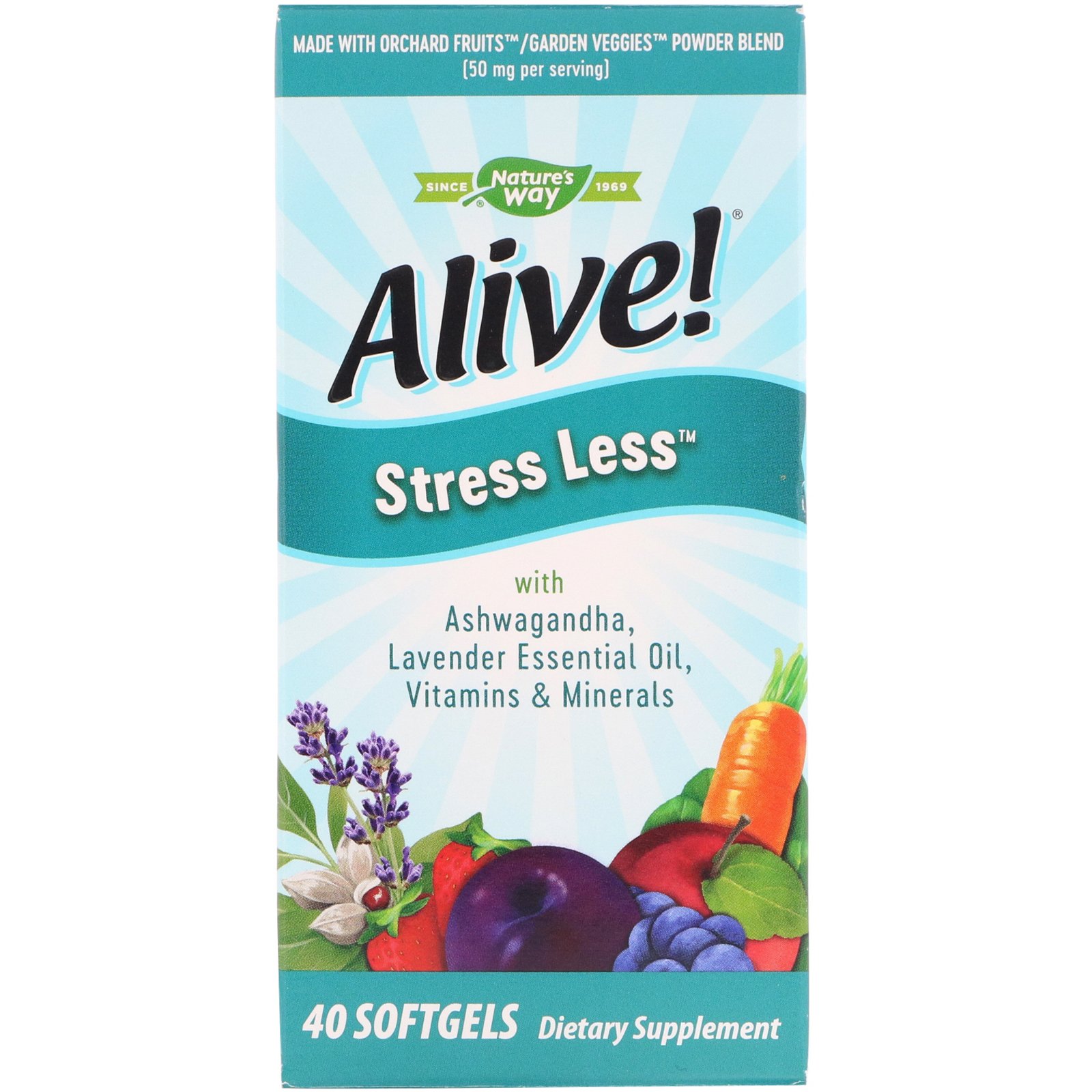 Comprar Nature's Way, Alive! Stress Less, 40 Cápsulas Gelatinosas
