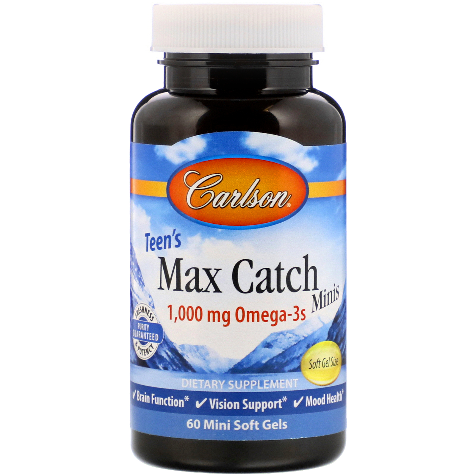 Comprar Carlson Labs, Teen's Max Catch Minis, 1,000 mg, 60 Mini Soft Gels