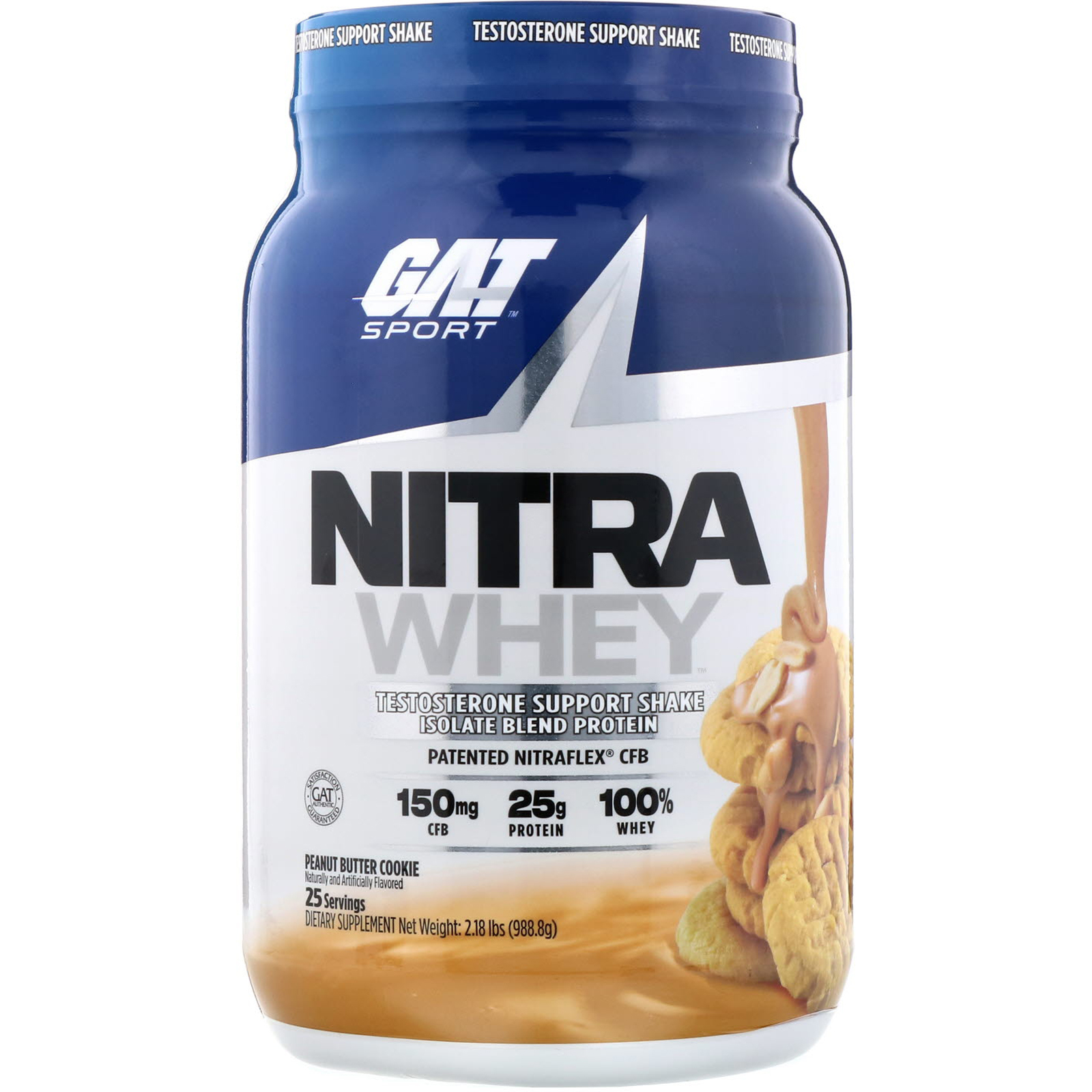 Comprar GAT, Nitra Whey, Testosterone Support Shake, Peanut Butter Cookie, 2.18 lb (988.8 g)