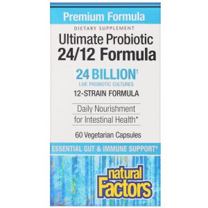Comprar Natural Factors, Ultimate Probiotic 24/12 Formula, 24 Billion CFU, 60 Vegetarian Capsules