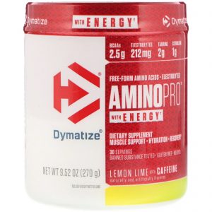Comprar Dymatize Nutrition, AminoPro com Energia, Limão e Lima com Cafeína, 9,52 oz (270 g)
