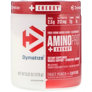 Comprar Dymatize Nutrition, AminoPro com Energia, Ponche de Frutas com Cafeína, 9,52 oz (270 g)