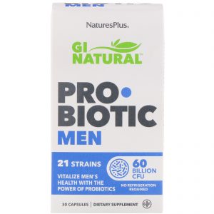 Comprar Nature's Plus, GI Natural, Probiotic Men, 60 Billion CFU, 30 Capsules