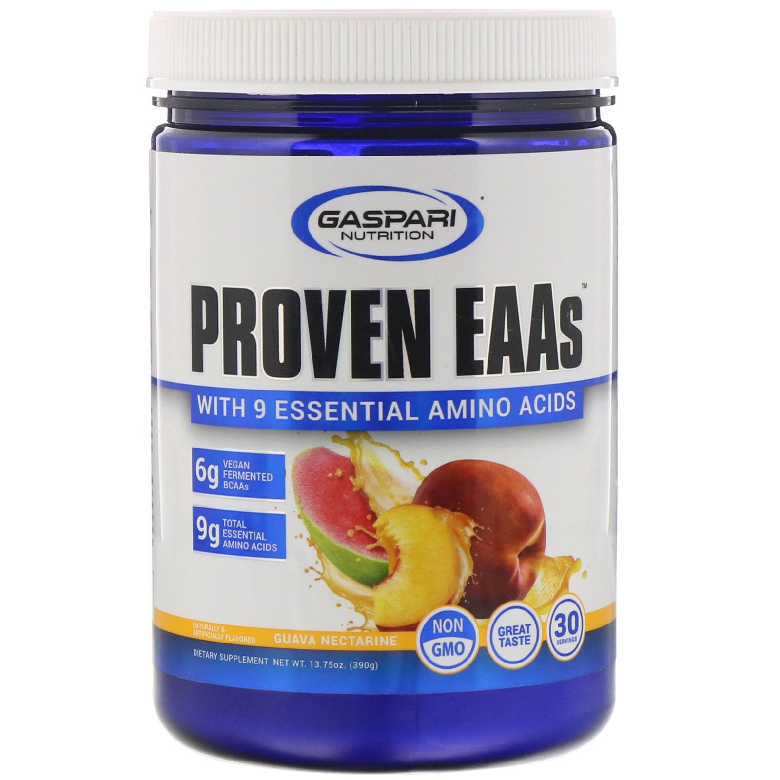 Comprar Gaspari Nutrition, EAAs comprovados com 9 aminoácidos essenciais, nectarina de goiaba, 390 g (13,75 onças)