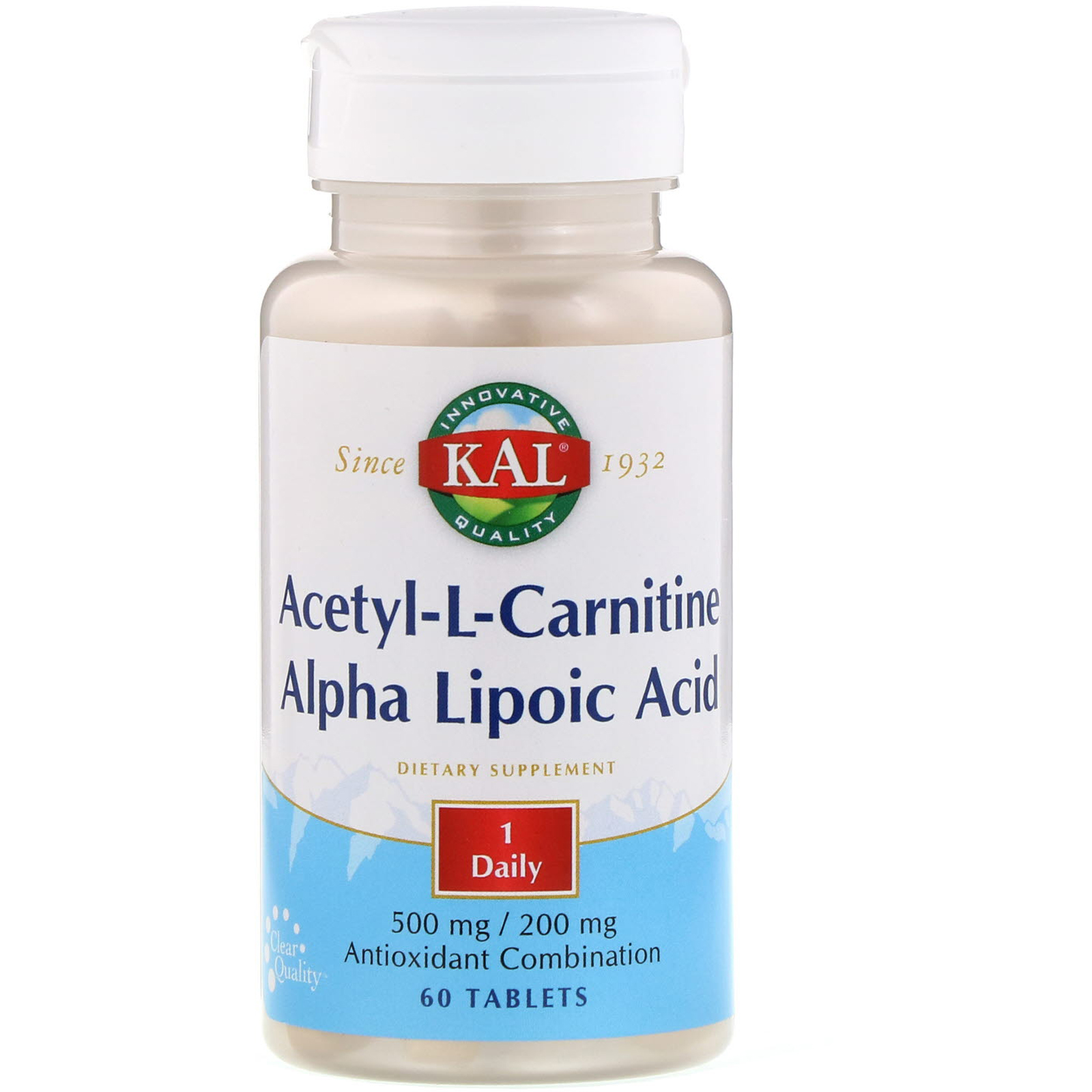 Comprar KAL, Acetyl-L-Carnitine & Alpha Lipoic Acid, 60 Tablets