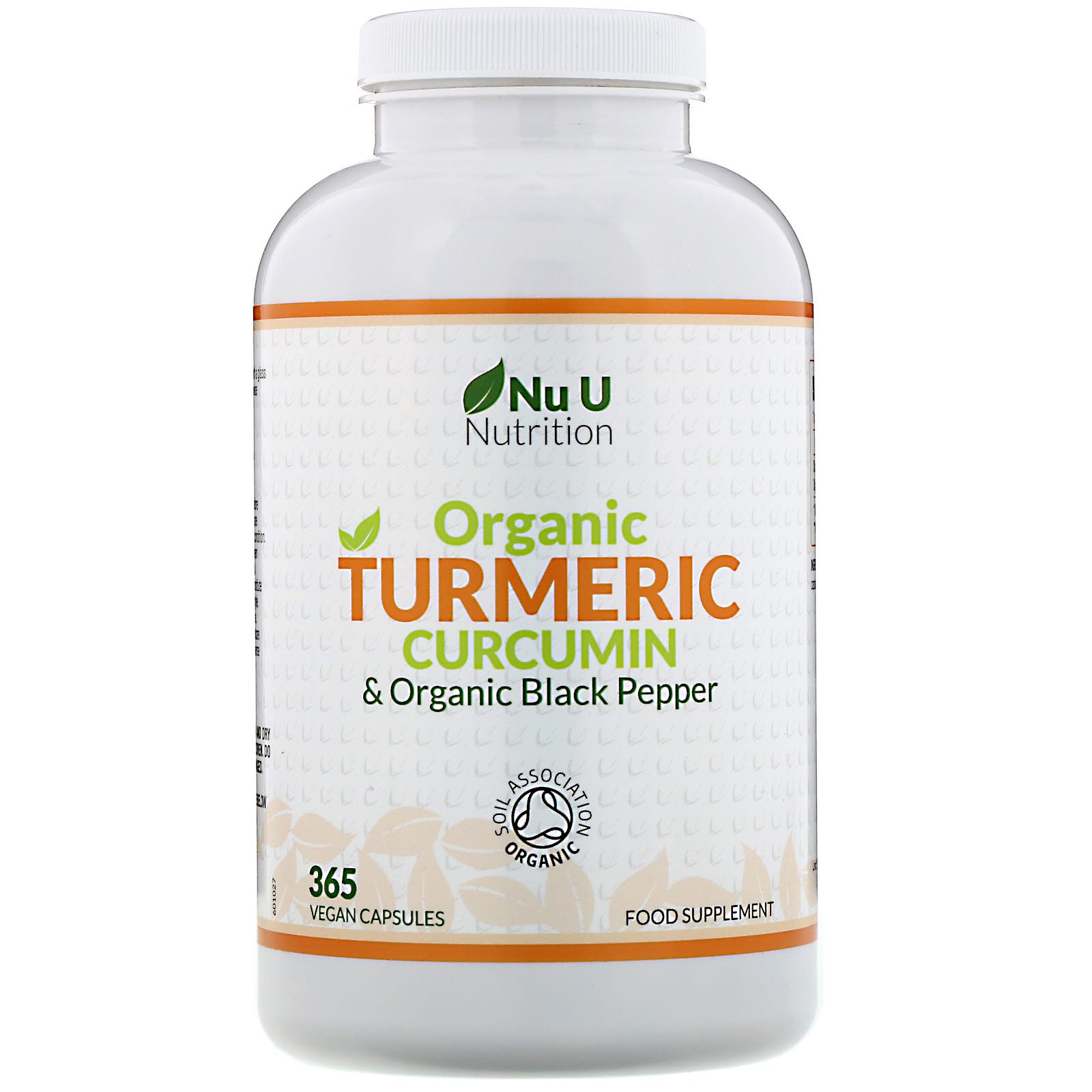 Comprar Nu U Nutrition, Curcumina de Cúrcuma Orgânica e Pimenta-do-Reino Orgânica, 365 Cápsulas Veganas