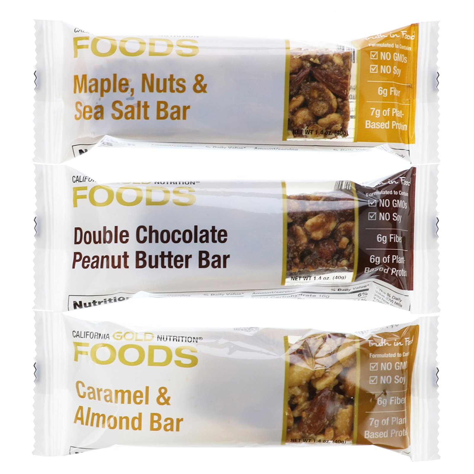 Comprar California Gold Nutrition, Foods, Sample Snack Bar Pack, 3 Bars, 1.4 oz (40 g) Each - Imagem 3