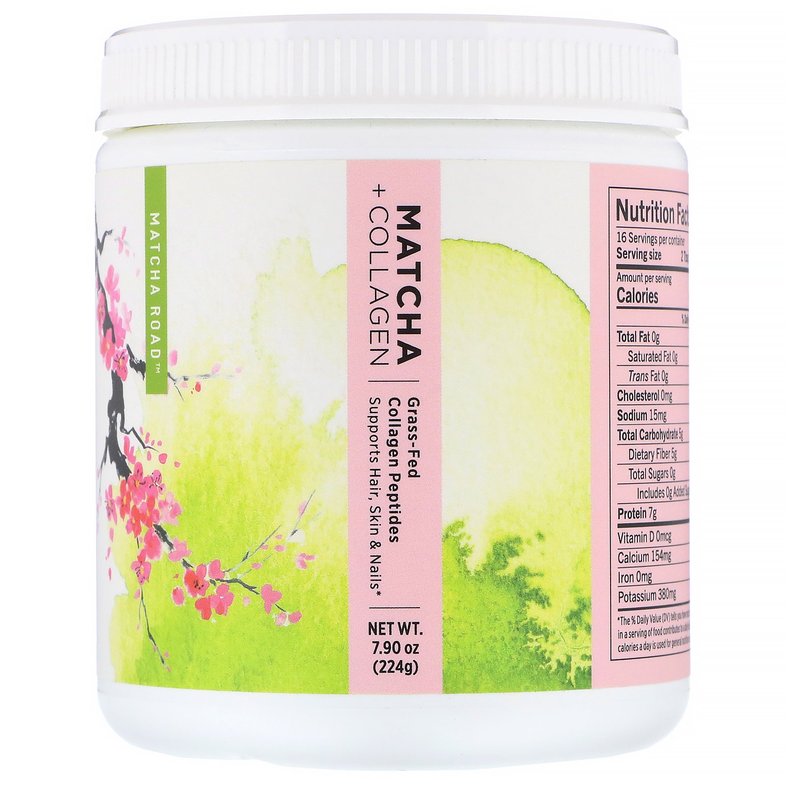 Comprar Matcha Road, Matcha + Colágeno, Peptídeos de Colágeno de Alimentação com Grama, 224 g (7,9 oz)