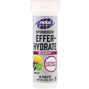 Comprar Now Foods, Sports, Effer-Hydrate, Lemon Lime, 10 Tablets, 1.8 oz (51 g)