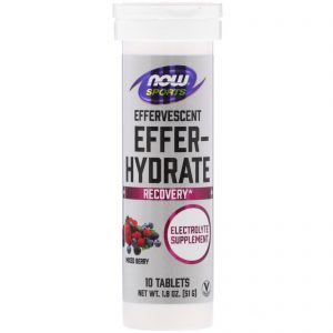 Comprar Now Foods, Sports, Effer-Hydrate, Mixed Berry, 10 Tablets, 1.8 oz (51 g)