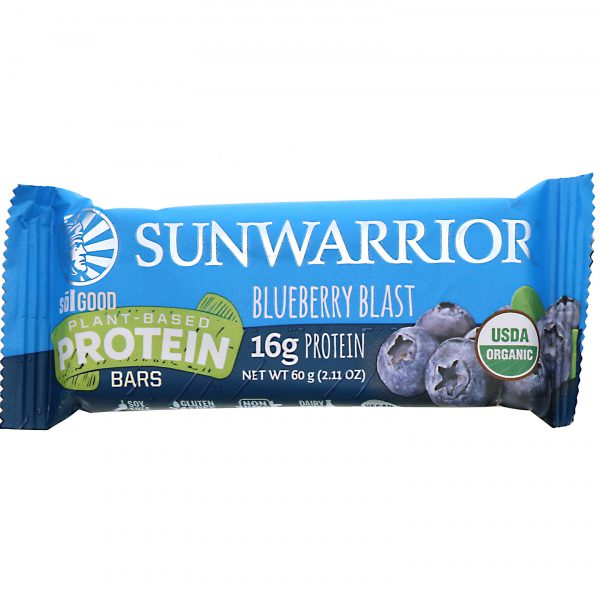 Comprar Sunwarrior, Sol Good, Barras de Proteínas à Base de Plantas, Explosão de Mirtilo, 12 Barras, 60 g (2,11 oz) cada - Imagem 4