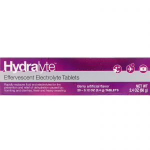 Comprar Hydralyte, Eletrólito Efervescente, Aroma Artificial de Bagas, 20 Pastilhas, 2,4 oz (68 g)