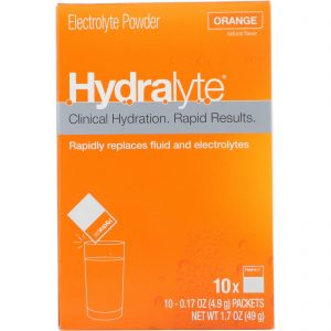 Comprar Hydralyte, Clinical Hydration, Electrolyte Powder, Orange, 10 packets 0.17 oz (4.9 g) Each