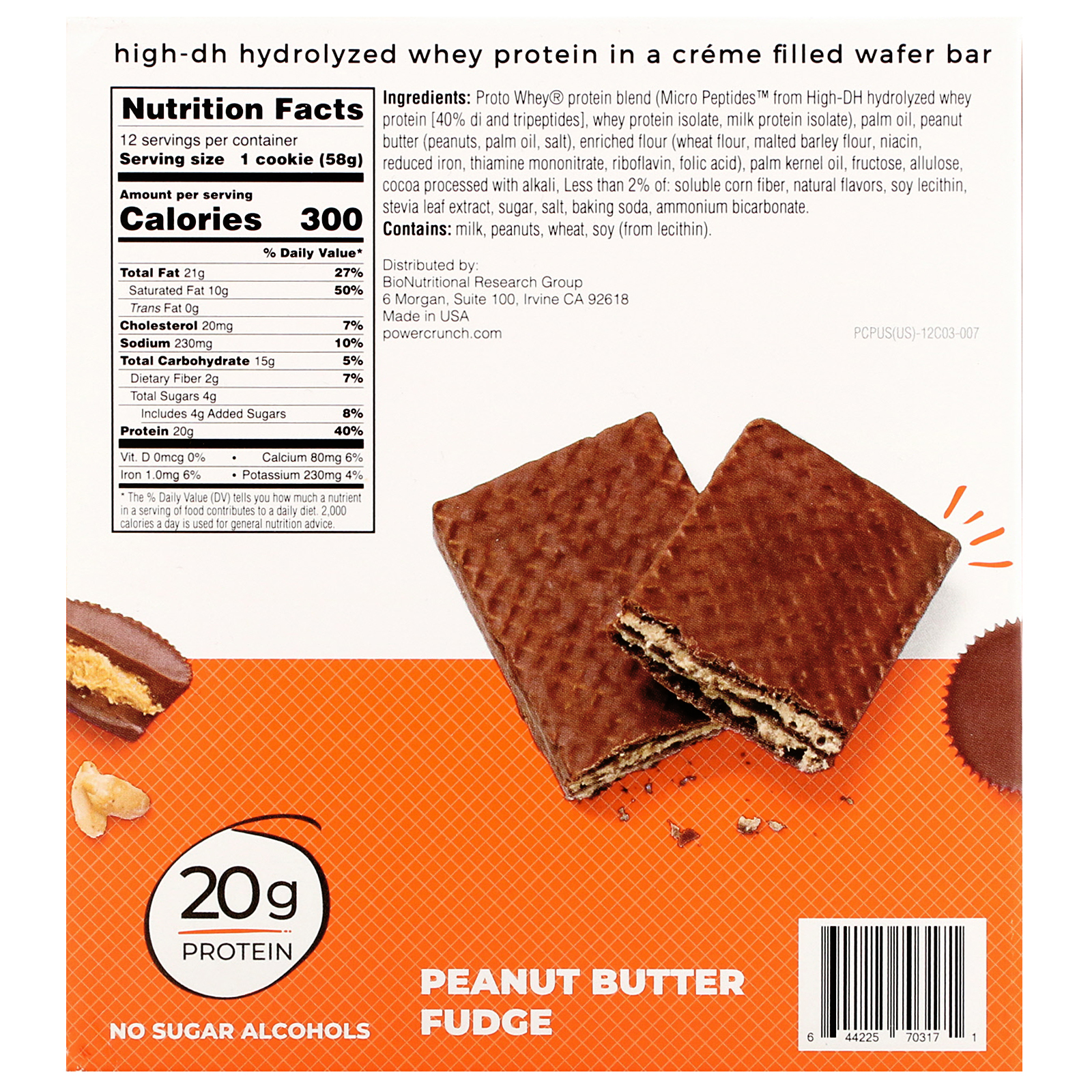 Comprar BNRG, Power Crunch Protein Energy Bar, PRO, Peanut Butter Fudge, 12 Bars, 2 oz (58 g) Each - Imagem 3