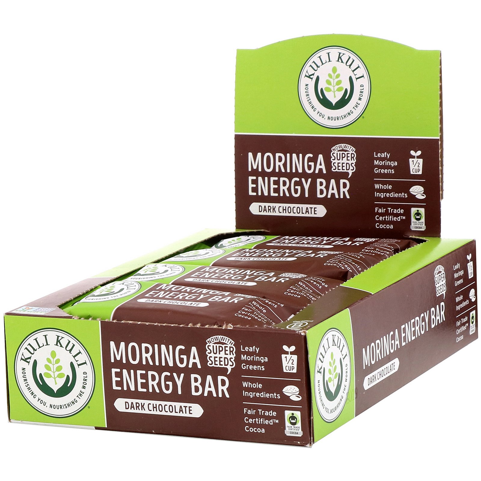 Comprar Kuli Kuli, Barra de Moringa, Chocolate Preto, 12 Barras, 1,6 oz (45 g) Cada