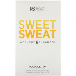 Comprar Sports Research, Sweet Sweat Workout Enhancer, Coconut, 20 Travel Packets, 0.53 oz (15 g) Each