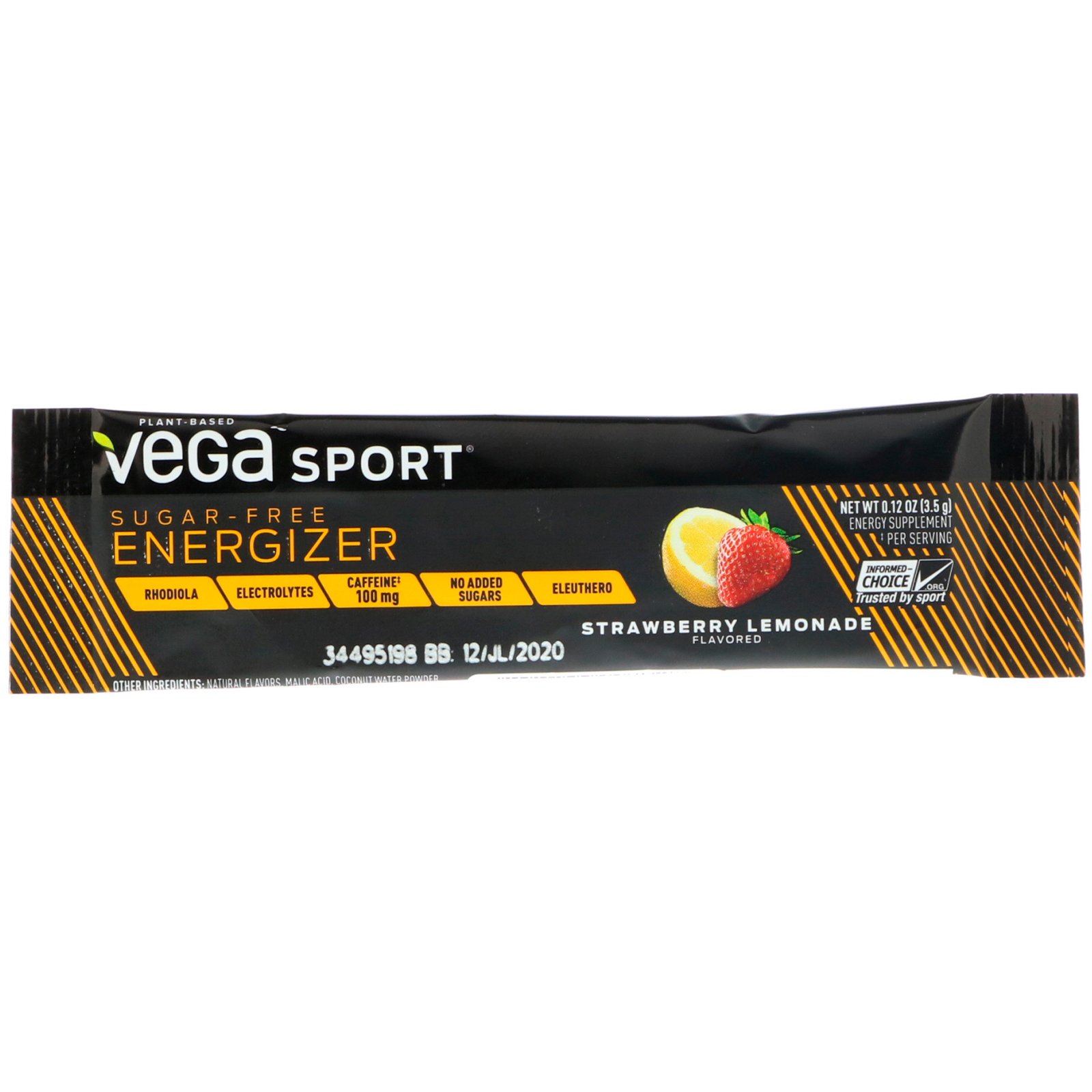 Comprar Vega, Sport, Energizador Sem Açúcar, Limonada de Morango, 30 Sachês, 0,12 oz (3,5 g) Cada - Imagem 3