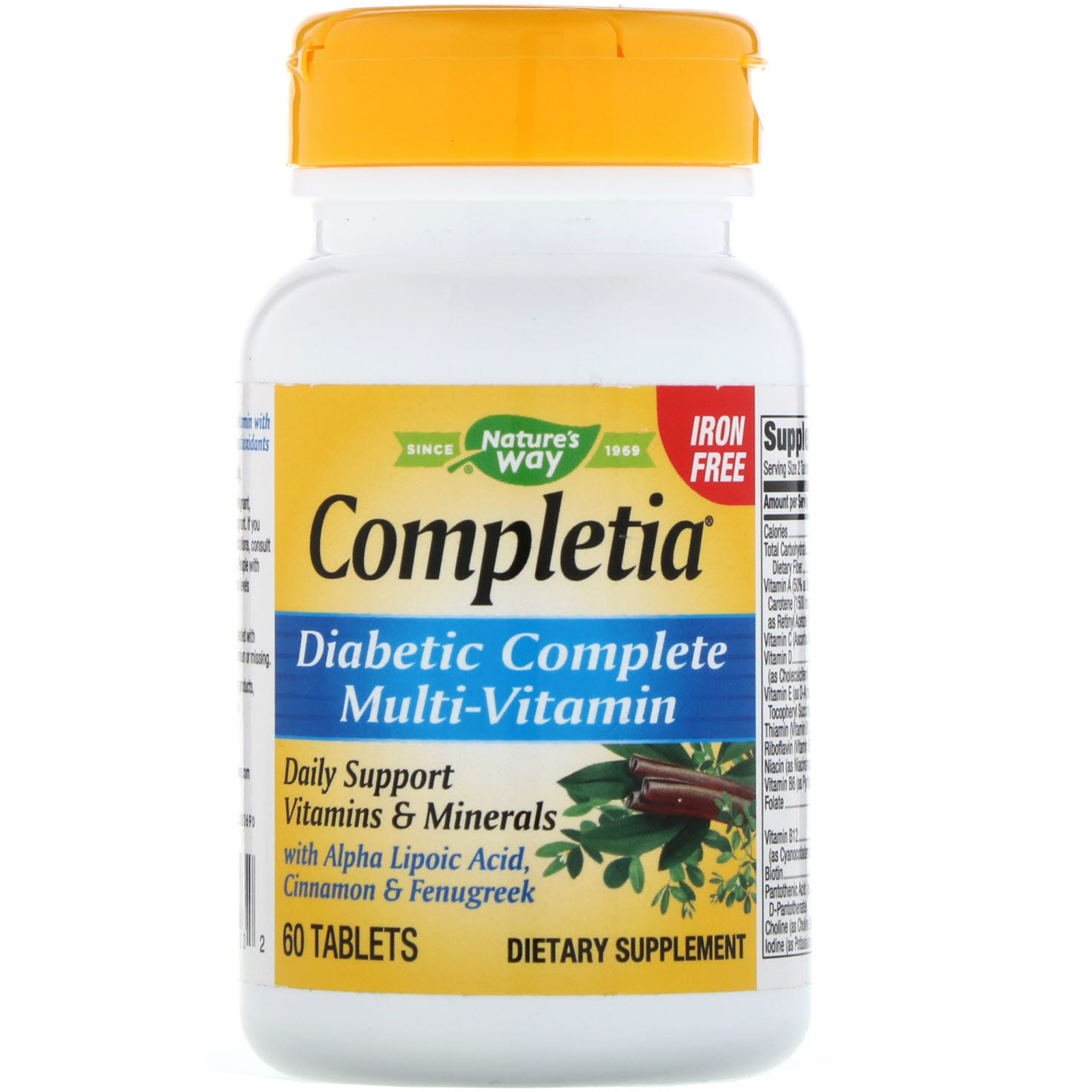 Comprar Nature's Way, Completia, Diabetic Complete Multi-Vitamin, Iron Free, 60 Tablets