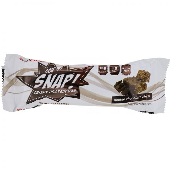 Comprar OOH Snap!, Barra de Proteína Crocante, Pedaços de Chocolate Duplo, 7 Barras, 46 g (1,62 oz) Cada - Imagem 4
