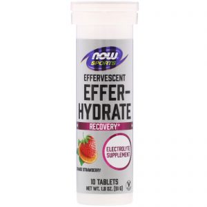 Comprar Now Foods, Sports, Effer-Hydrate, Orange Strawberry, 10 Tablets, 1.8 oz (51 g)