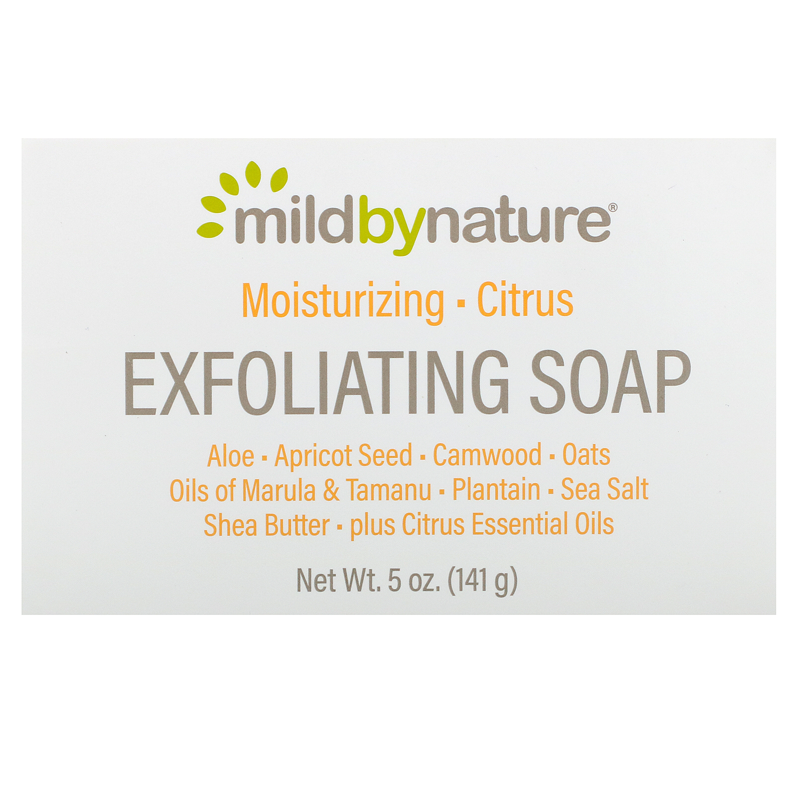 Comprar Mild By Nature, Exfoliating Bar Soap, with Marula & Tamanu Oils plus Shea Butter, Citrus, 5 oz (141 g)
