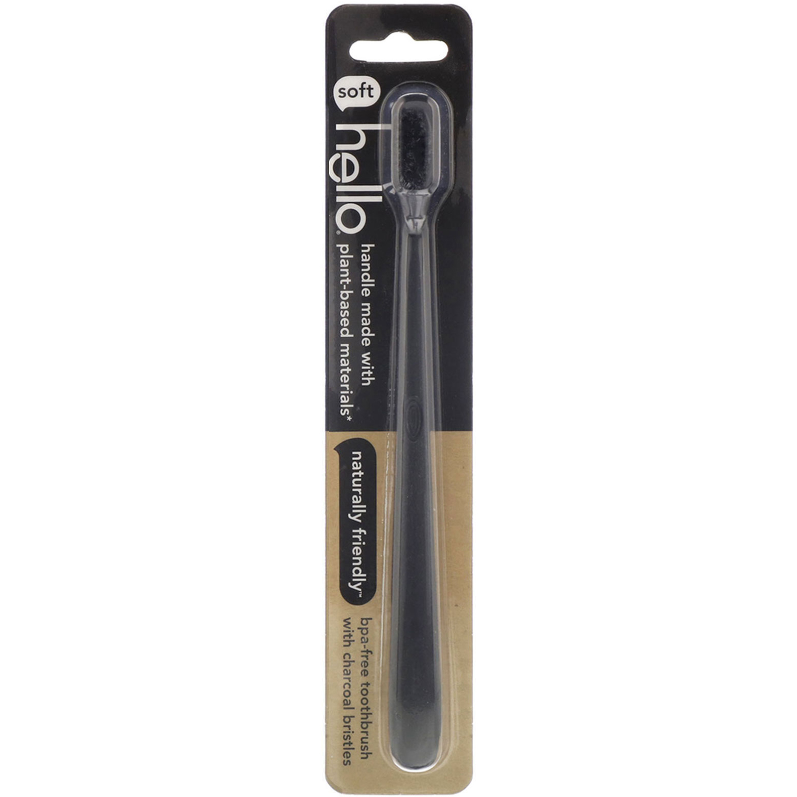 Comprar Hello, Escova de dentes sem BPA com cerdas de carvão, 1 escova