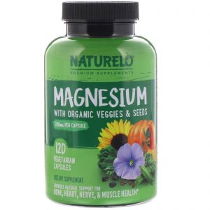 Comprar NATURELO, Magnésio com Sementes e Vegetais Orgânicos, 200 mg, 120 Cápsulas Vegetarianas