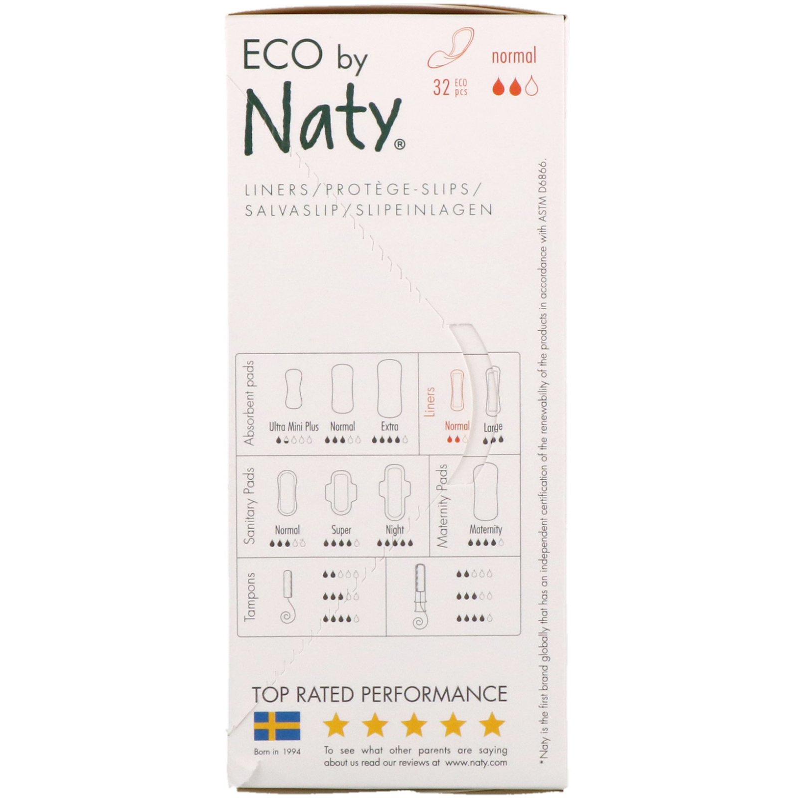 Comprar Naty, Protetores para Calcinha, Normal, 32 Unidades Ecológicas - Imagem 2