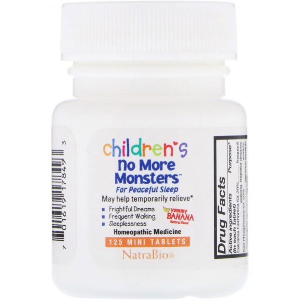 Comprar NatraBio, Children's No More Monsters, Yummy Banana Natural Flavor, 125 Mini Tablets - Imagem 4