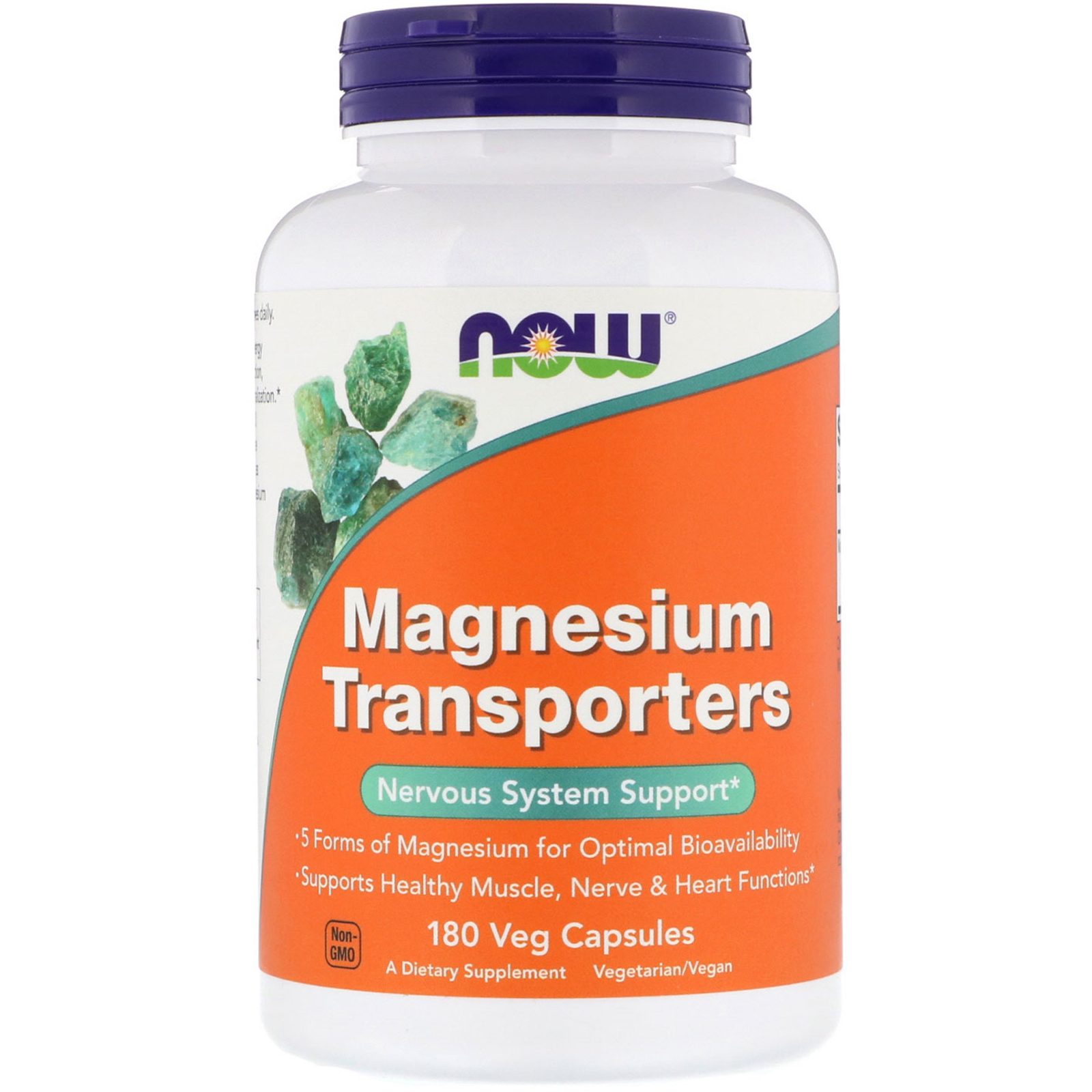 Comprar Now Foods, Transportadores de Magnésio, 180 Cápsulas Vegetais