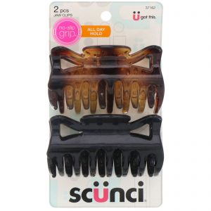 Comprar Scunci, Prendedores estilo piranha No Slip Grip, mantêm os cabelos presos o dia todo, 2 prendedores