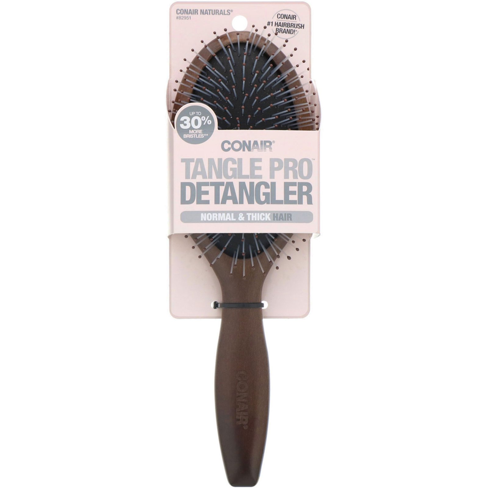 Comprar Conair, Desembaraço profissional, cabelo normal e volumoso, escova de cabelo de madeira com almofada, 1 escova - Imagem 2