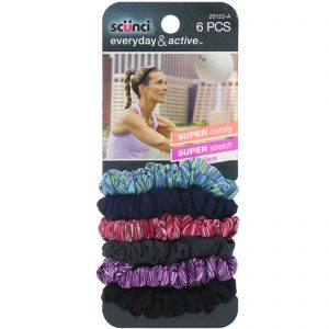 Comprar Scunci, Elástico para rabo de cavalo Everyday & Active, space-dyed e sólidos, 6 peças