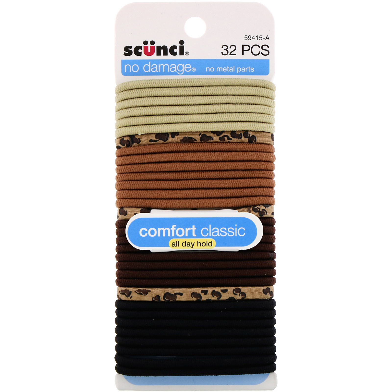 Comprar Scunci, Elásticos No Damage, conforto clássico, mantêm os cabelos presos o dia todo, 32 peças