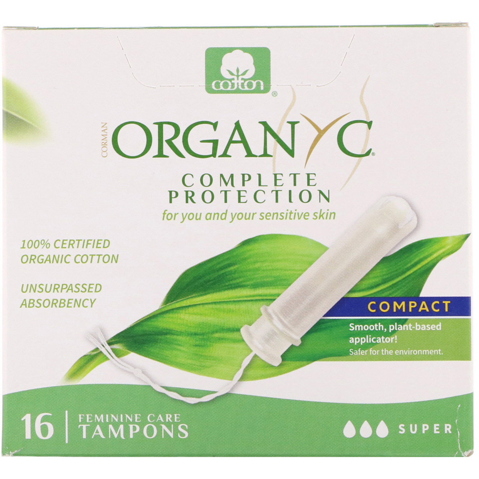 Comprar Organyc, Organic Tampons, Compact, 16 Super Absorbency Tampons