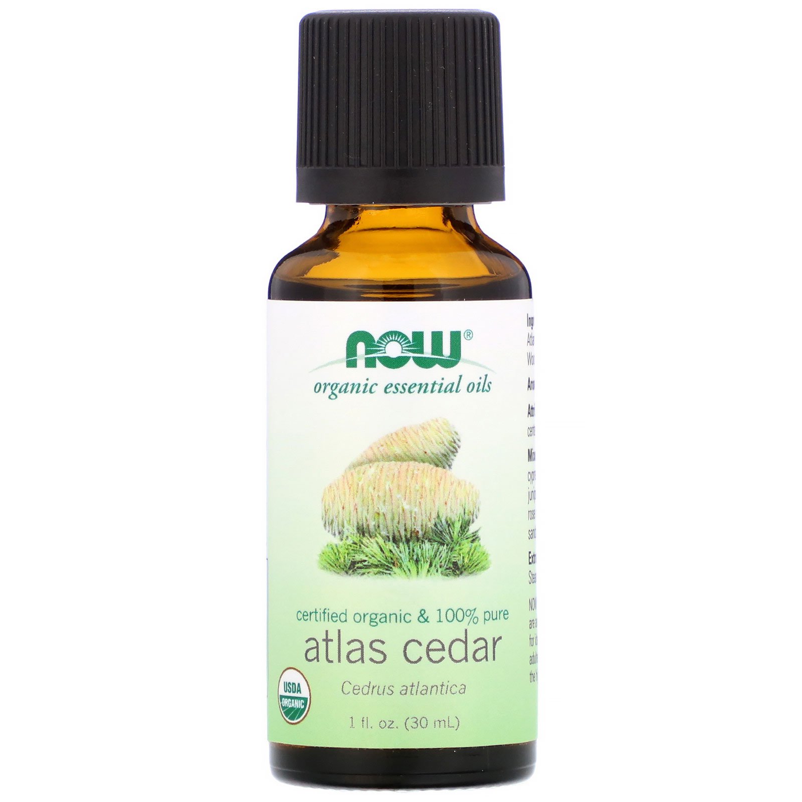 Comprar Now Foods, Óleos Essenciais Orgânicos, Cedro-do-atlas, 30 ml (1 fl oz)
