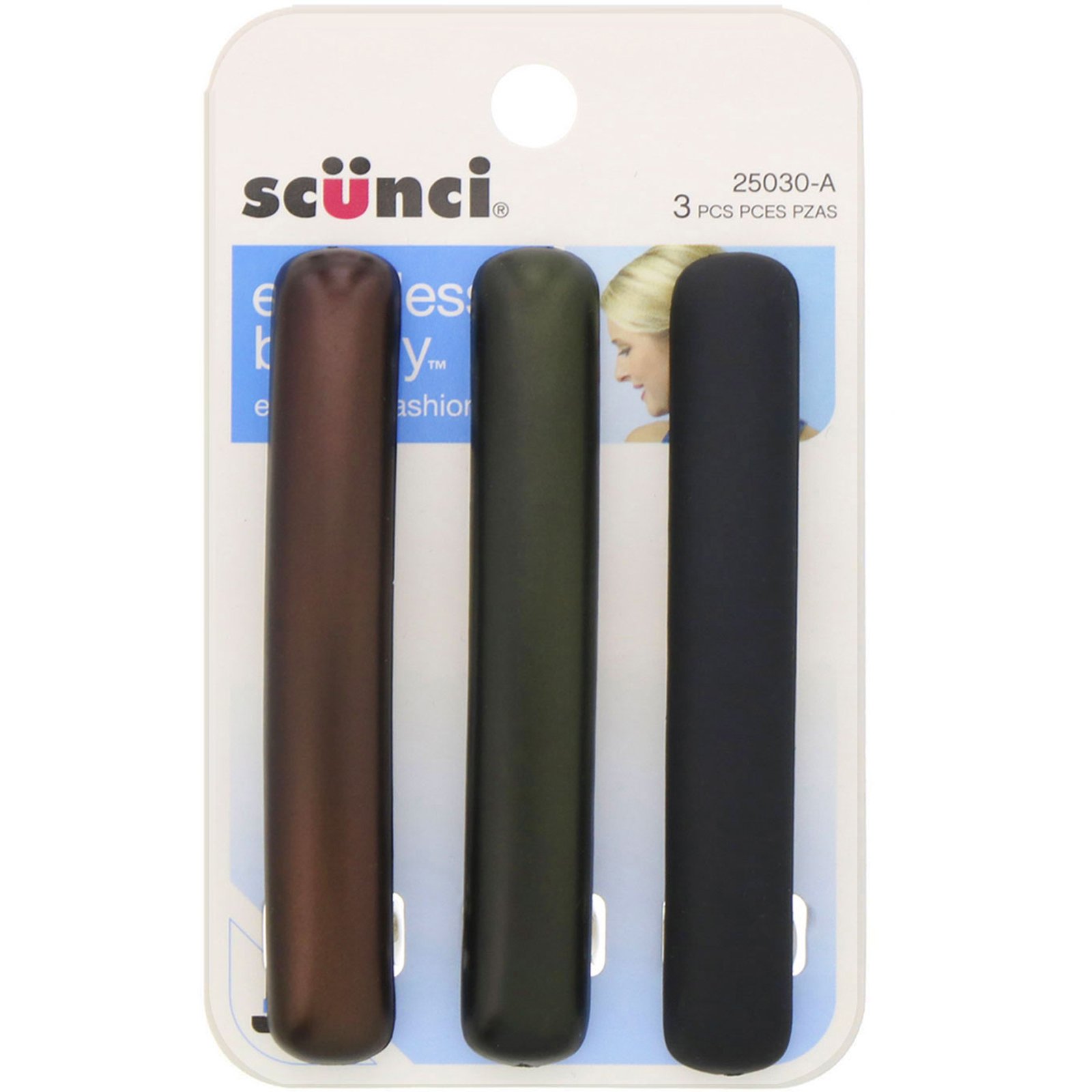 Comprar Scunci, Prendedores de cabelo foscos Effortless Beauty, 3 peças