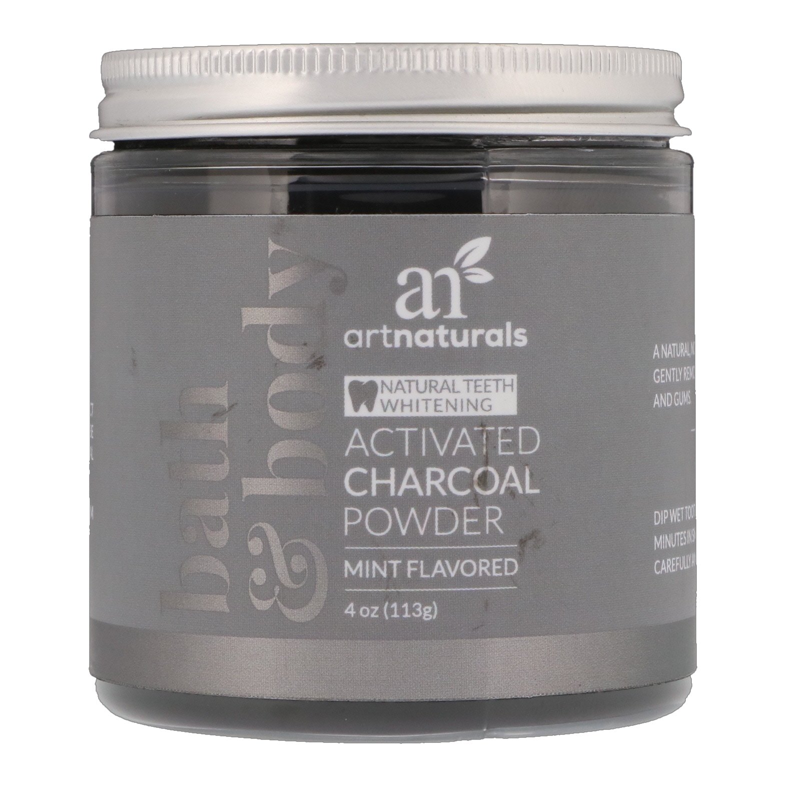 Comprar Artnaturals, Carvão Ativado em Pó, Sabor de Menta, 4 oz (113 g)