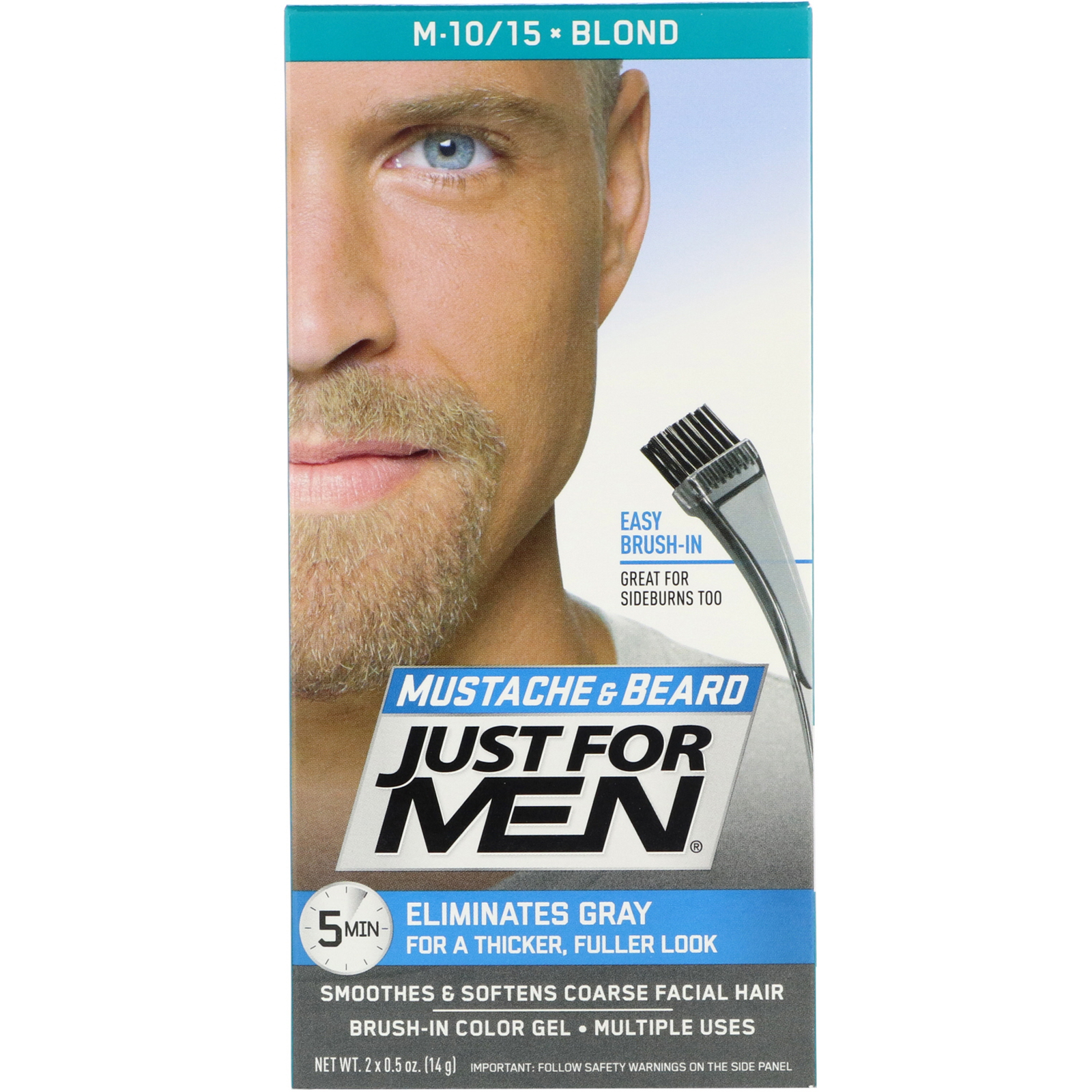 Comprar Just for Men, Bigode e barba, gel de coloração com pincel, Blond M-10/15, 2 de 14 g