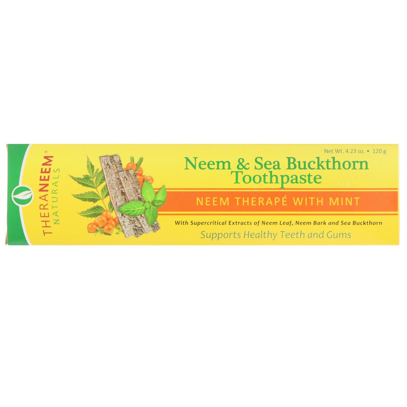 Comprar Organix South, Creme Dental de Neem e Espinheiro-Marítimo, Neem Therape com Menta, 4,23 oz (120 g)