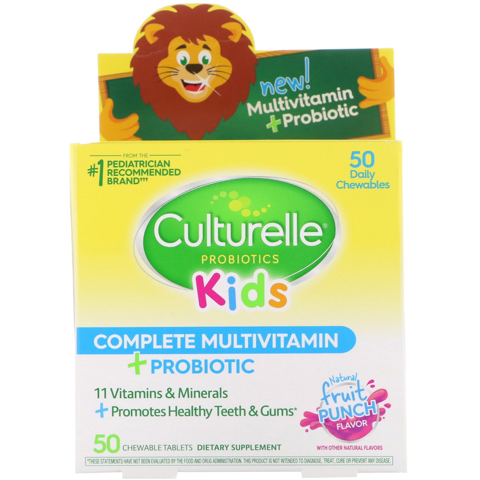 Comprar Culturelle, Kids Complete Multivitamin + Probiotic, Natural Fruit Punch Flavor, 50 Chewable Tablets