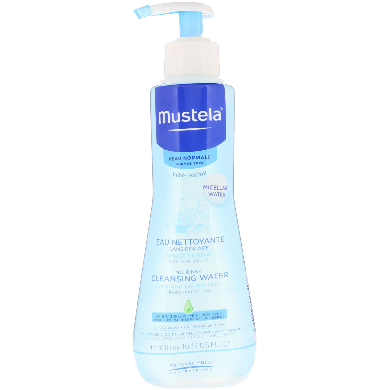 Comprar Mustela, Bebês, Solução Aquosa Sem Enxágue, Para Peles Normais, 10,14 fl oz (300 ml)