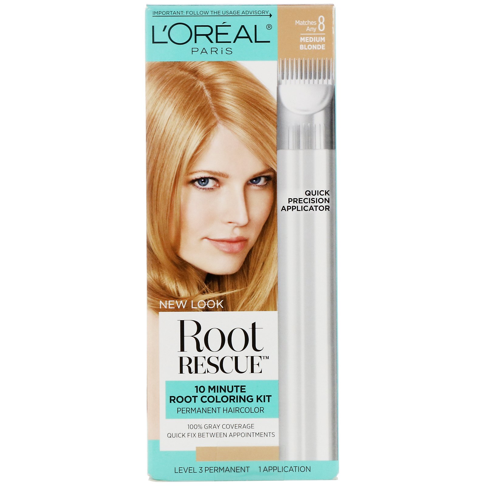 Comprar L'Oreal, Root Rescue, kit de coloração da raiz em 10 minutos, 8 loiro médio, 1 aplicação