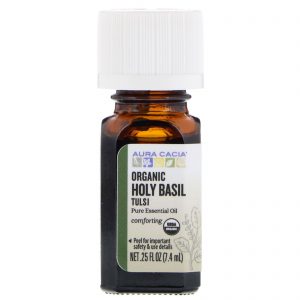 Comprar Aura Cacia, Pure Essential Oil, Organic Holy Basil Tulsi, .25 fl oz (7.4 ml)