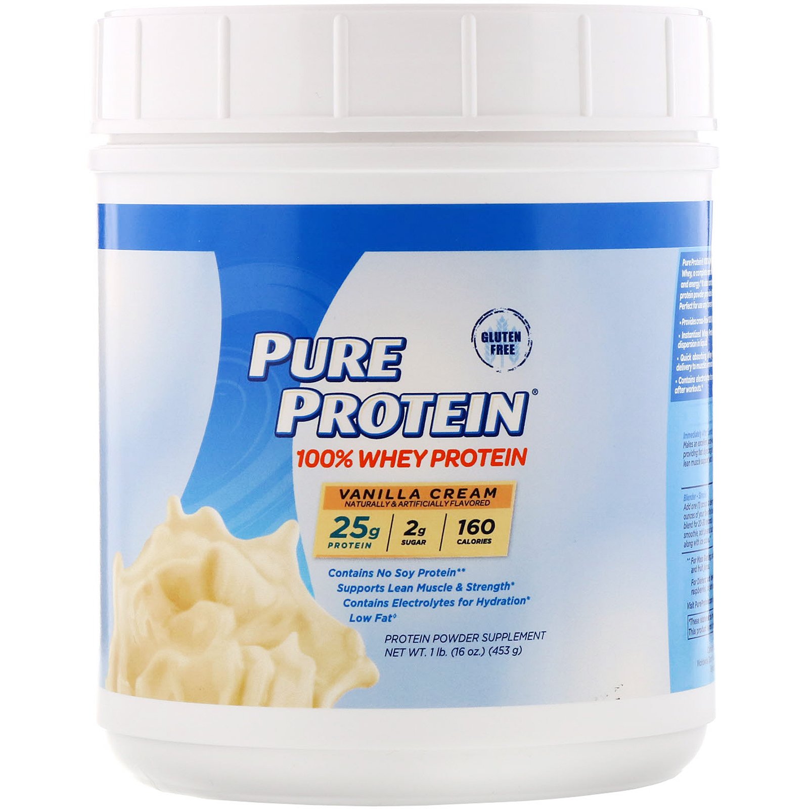 Comprar Pure Protein, 100% Whey Protein, Vanilla Cream, 1 lb (453 g)