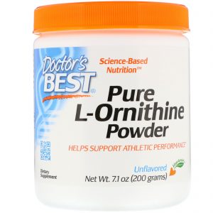 Comprar Doctor's Best, L-Ornitina em Pó, Sem Sabor, 7,1 oz (200 g)