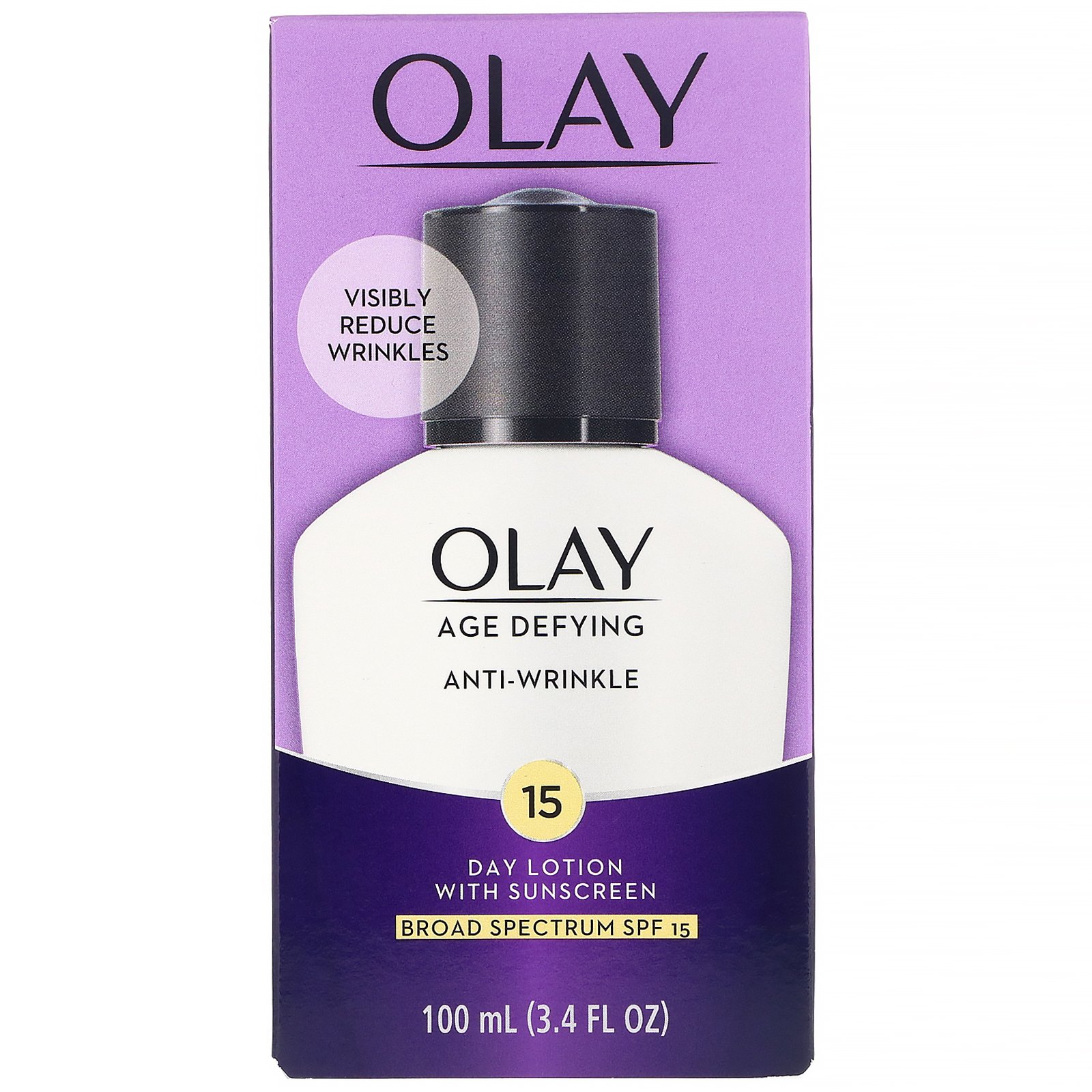 Comprar Olay, Anti-idade, Antirrugas, Loção de uso diário com protetor solar, FPS 15, 100 ml (3,4 fl oz) - Imagem 2