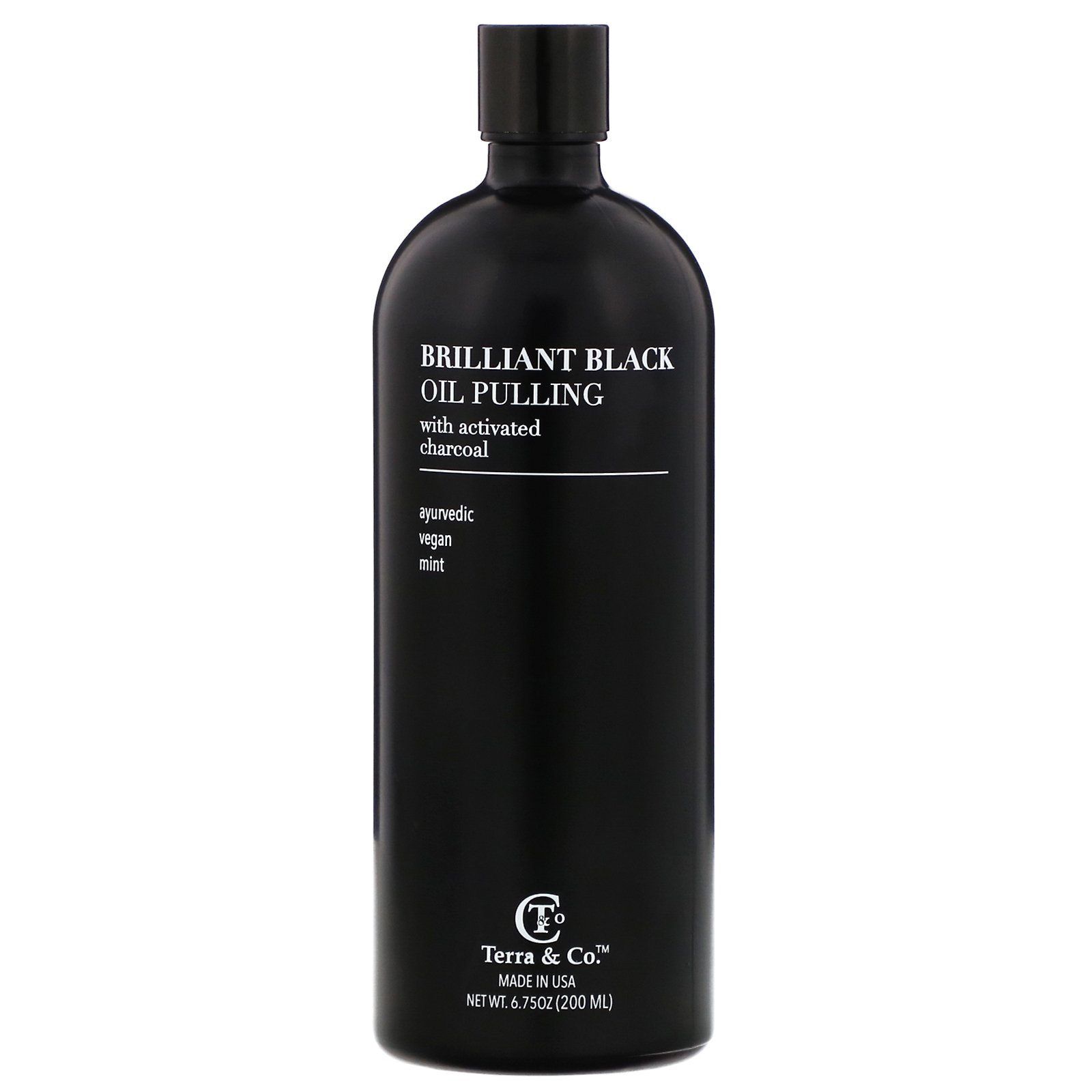 Comprar Terra & Co., Brilliant Black Oil Pulling, Mint, 6.75 oz (200 ml)